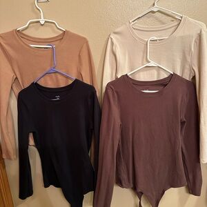 4 Nuuds ribbed bodysuits size L